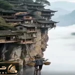 معماری خلاقانه؛ روستا صخره ای ساختن برا رفتن توش بندبازی میکنن ارتفاعش واس بزکوهی قفل