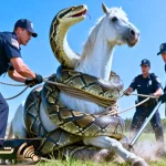 حیات وحش مصنوعی؛ اسب شجاع برای نجات جان مامانش از چنگ پیتون غول کمک آور