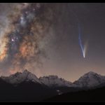 عکس روز ناسا از ملاقات «دنباله‌دار لمون» و راه شیری